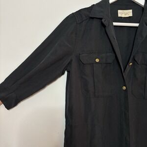 Denim Supply Ralph Lauren Dress Women Small Midnight Gold Button Military Shift